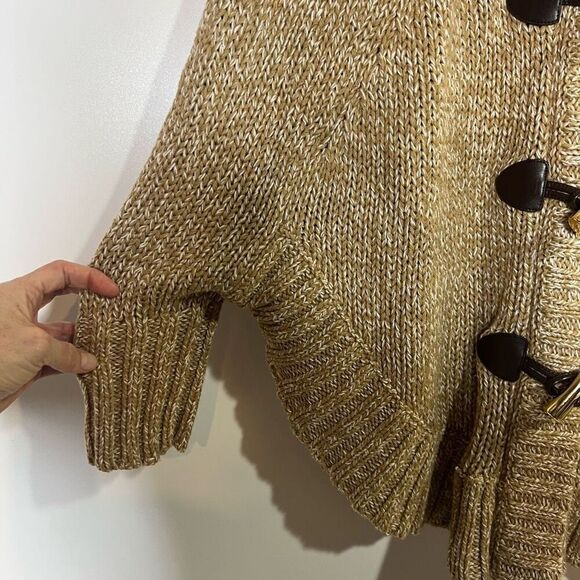 MICHAEL Michael Kors Toggle Button Gold Tan Sweater Shrug - Picture 2 of 10